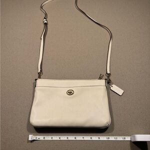Small White/cream Crossbody with Gold Hardware pebble leather turn lock coach